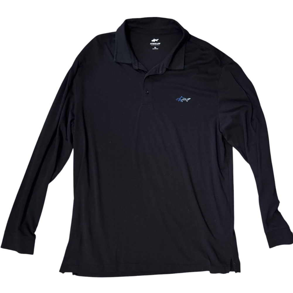 Mens Casual Long Sleeve Golf Polo by Attack Life , Resortwear, Activewear